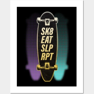 Sk8, Eat, Sleep, Repeat. Cool Urban Skater Gift Posters and Art